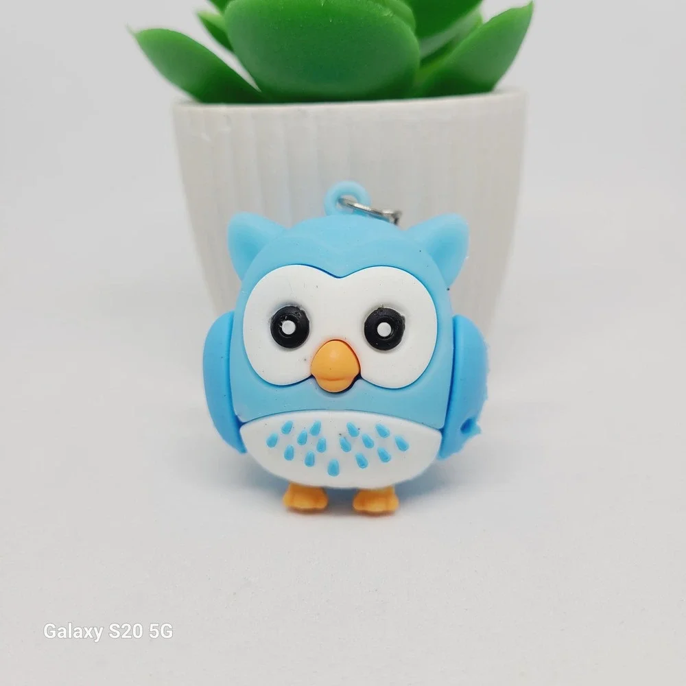 Blue Owl Keychain Adorable Bird Keyring Novelty Bag‎ Charm Cute Backpack NWOT